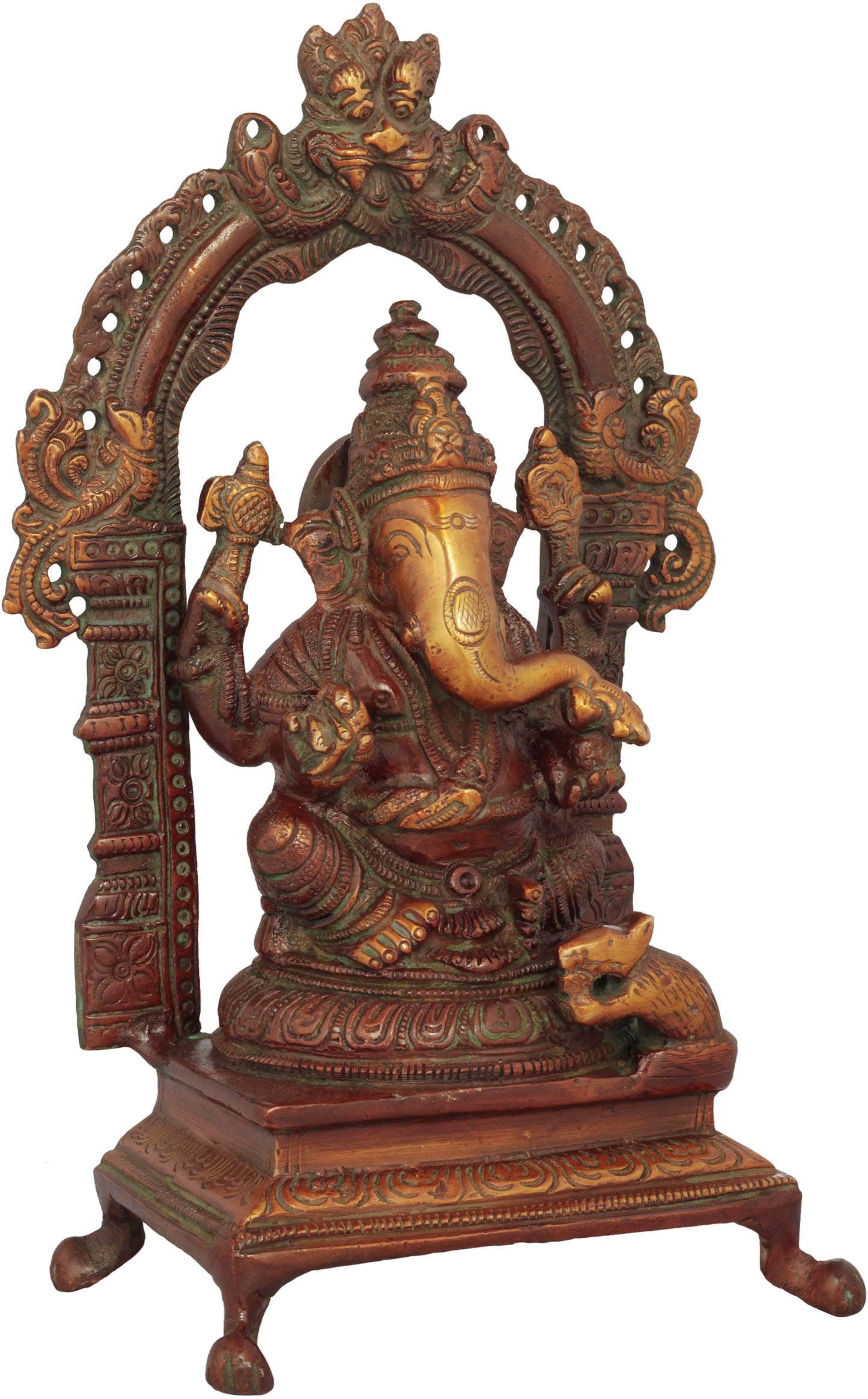 Brassaura™ Brass Lord Ganesha Idol | Height 8.5 Inches & Weight 1.70 kgs