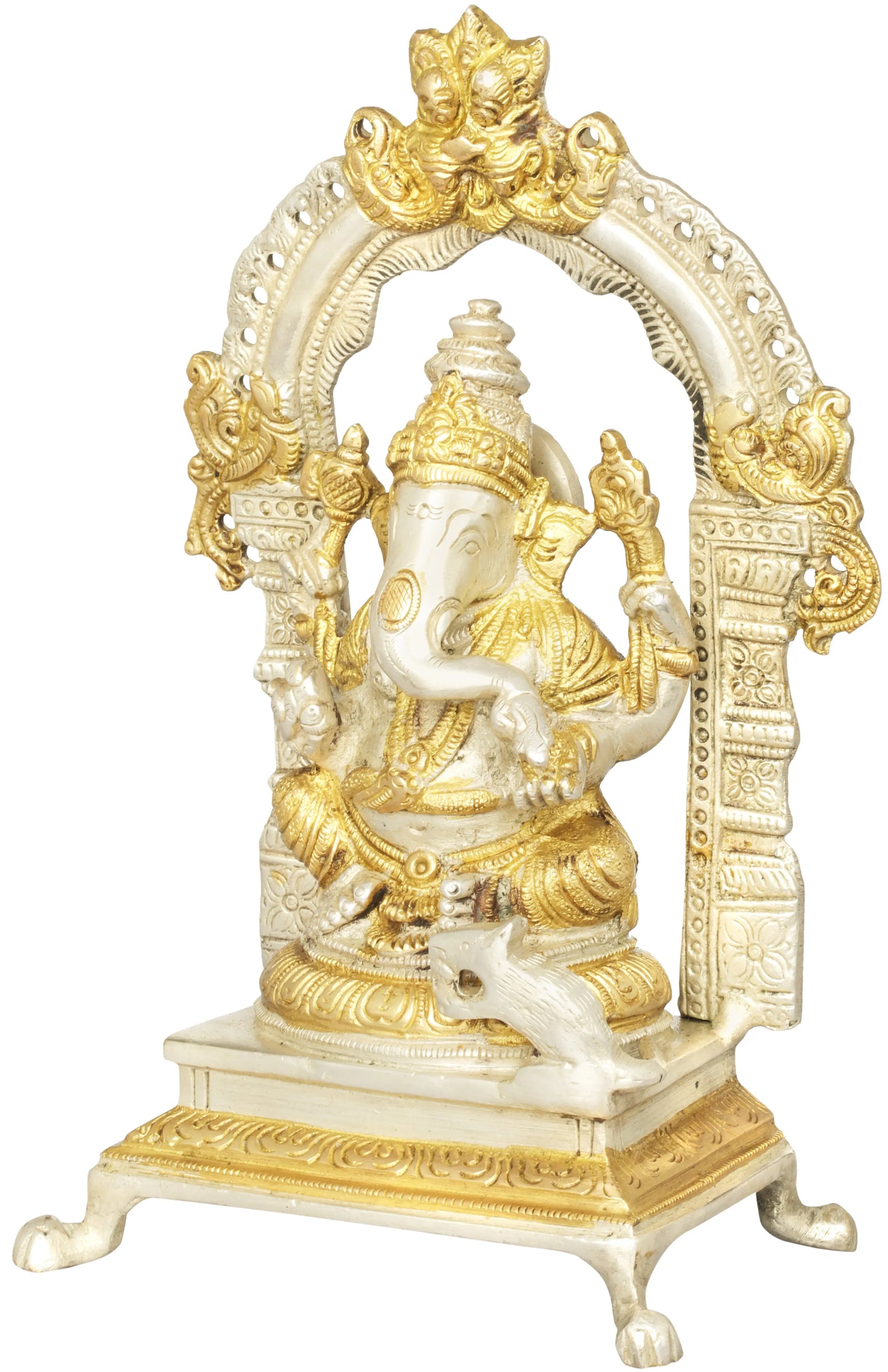 Brassaura™ Brass Lord Ganesha Idol | Height 8.5 Inches & Weight 1.70 kgs