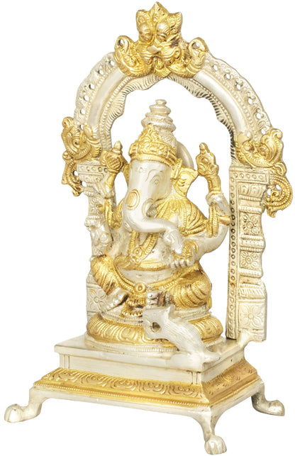 Brassaura™ Brass Lord Ganesha Idol | Height 8.5 Inches & Weight 1.70 kgs