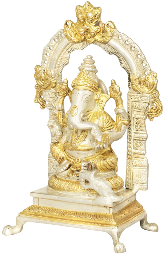 Brassaura™ Brass Lord Ganesha Idol | Height 8.5 Inches & Weight 1.70 kgs