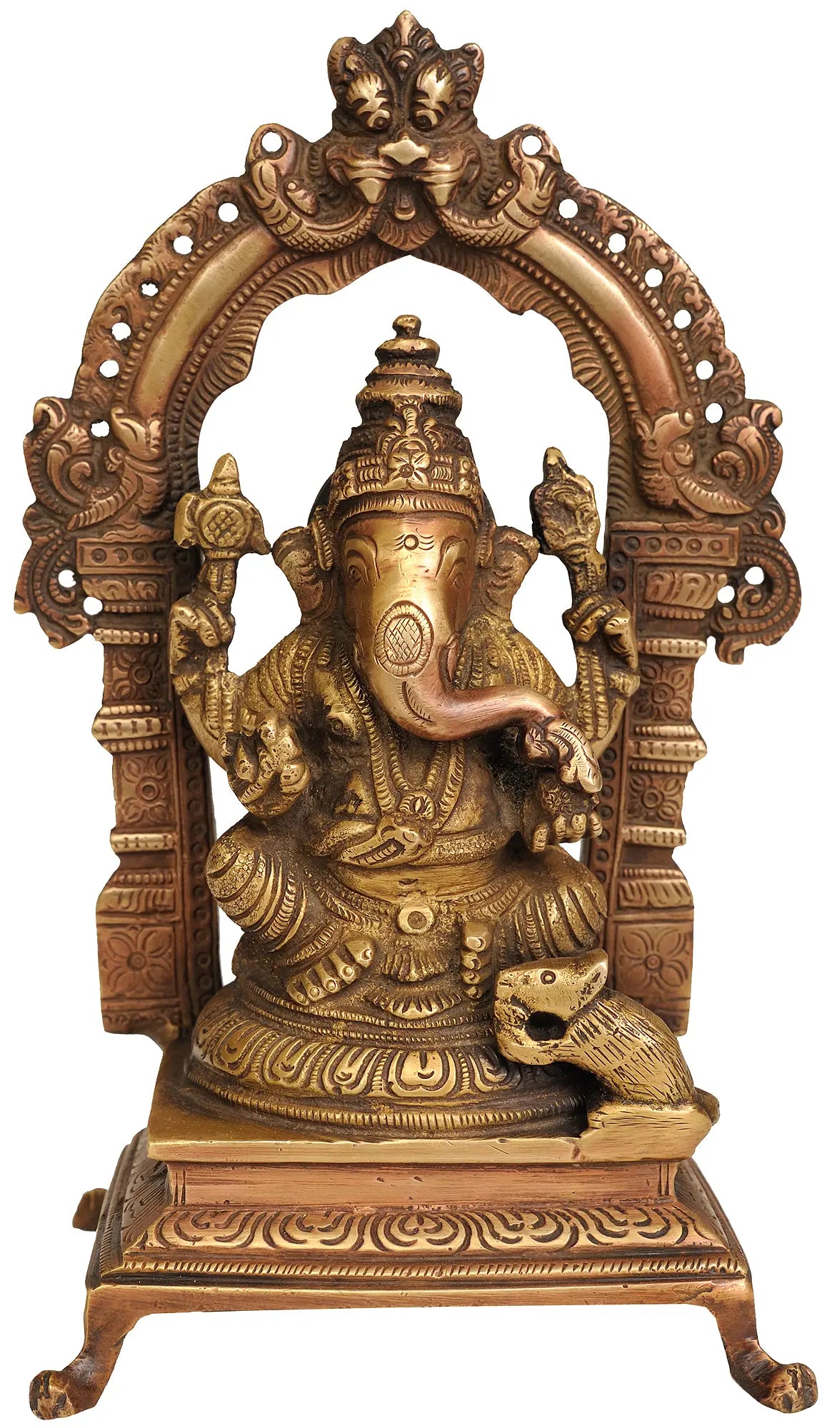 Brassaura™ Brass Lord Ganesha Idol | Height 7.5 Inches & Weight 2.80 kgs